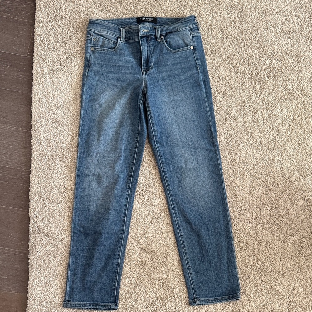 Liverpool Medium Blue Straight-Leg Women's Jeans